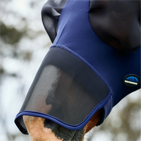 2026 WeatherBeeta Comfitec Luxe Stretch Fly Mask With Ears & Nose 1029738 - Navy / Schwarz